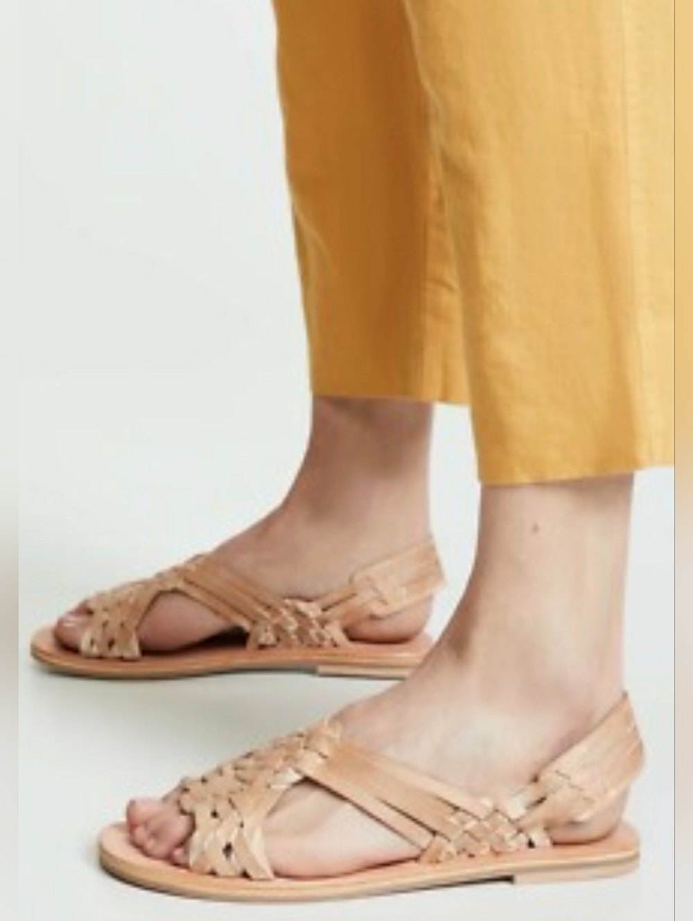 Free People San Juan Hurache Woven Strappy Tan Women's Sandals 41